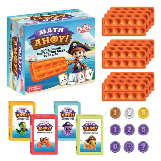 The Fidget Game Math Ahoy Game, Flash Cards, Coins & Fidget Mat Set